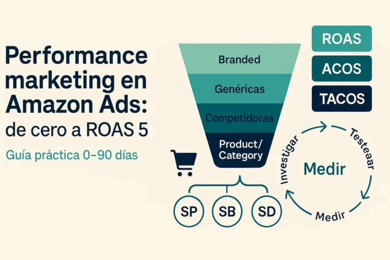 Portada: performance marketing en Amazon Ads, guía 0–90 días para lograr ROAS 5.