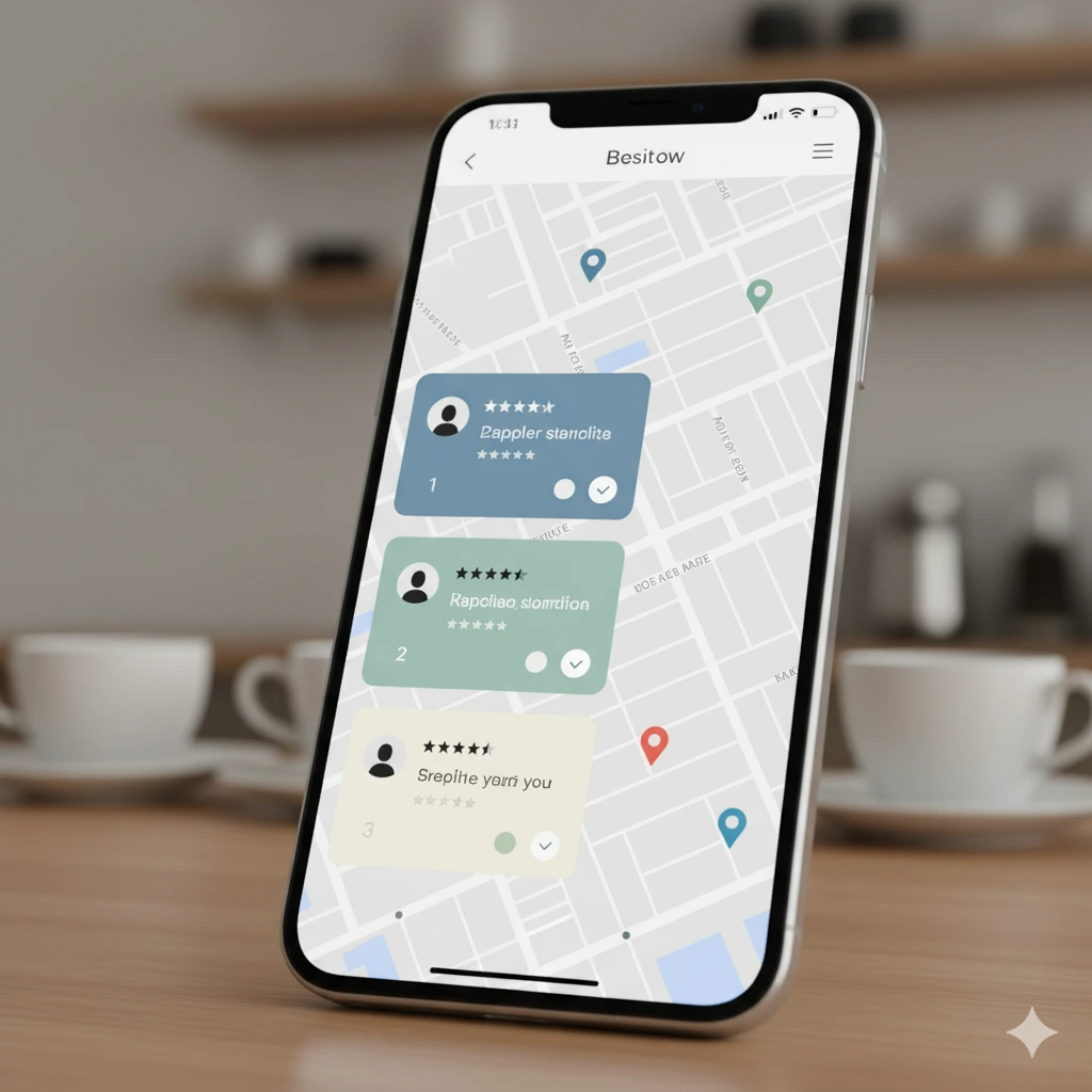 aparecer en google maps empresa: Local Pack en Google Maps con tres negocios destacados y reseñas visibles en el mapa