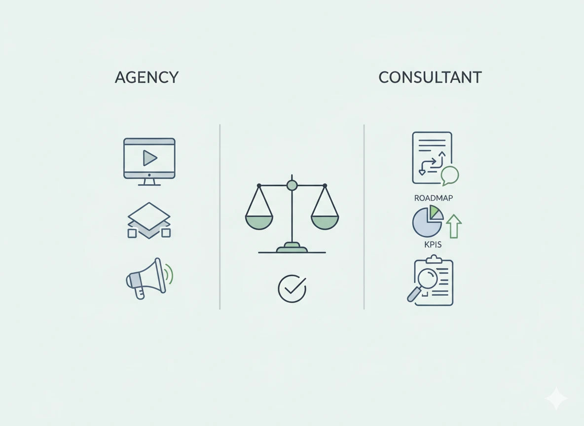 Agencia de marketing digital vs consultor en consultoría de marketing digital