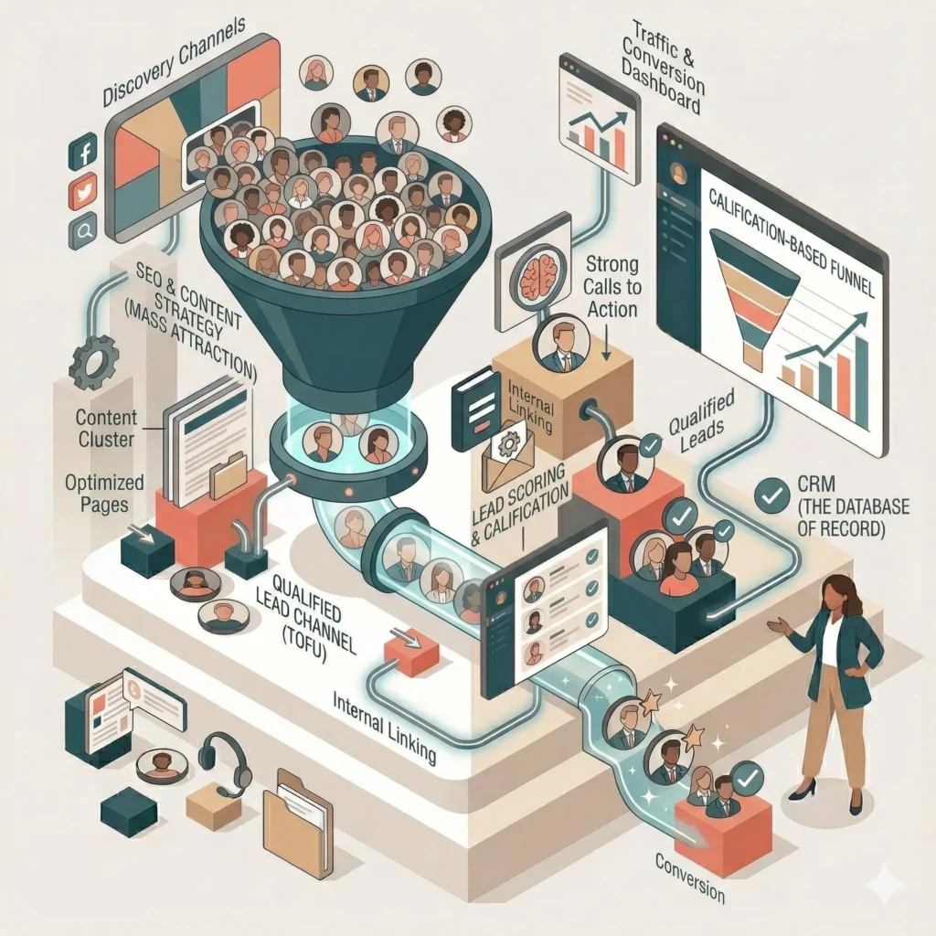 Estrategia de SEO y contenidos orientada a atraer y convertir leads cualificados