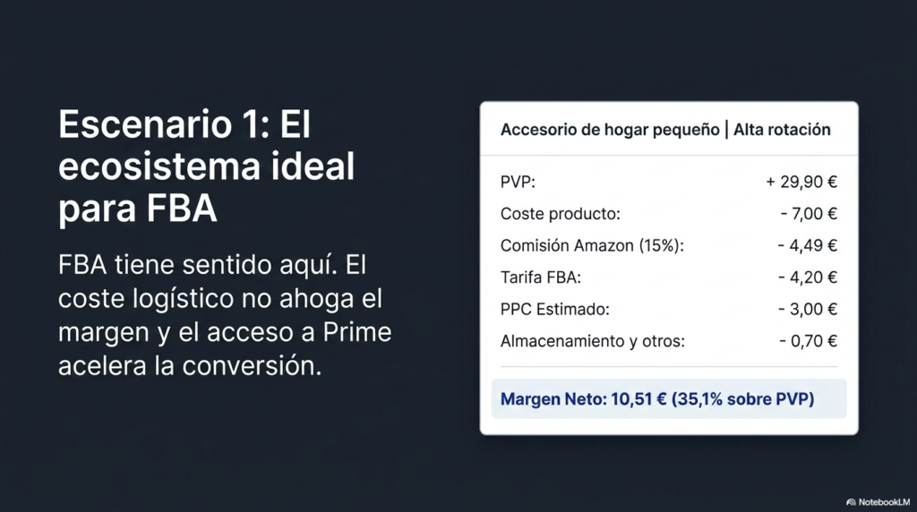 Ejemplo de producto pequeño y alta rotación donde vender en Amazon FBA España mejora el margen