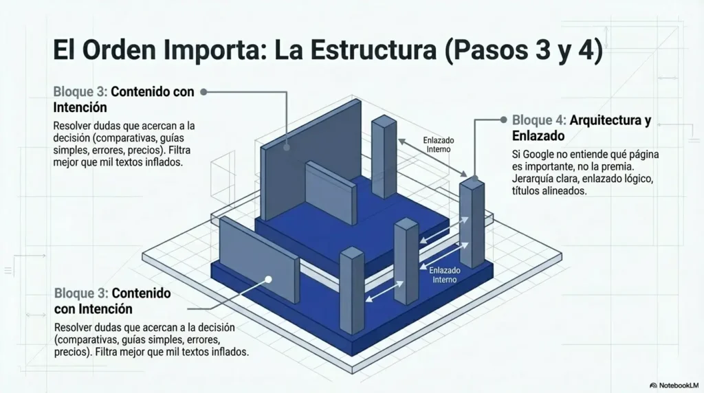 Estructura web clara para SEO y conversión en una empresa de servicios