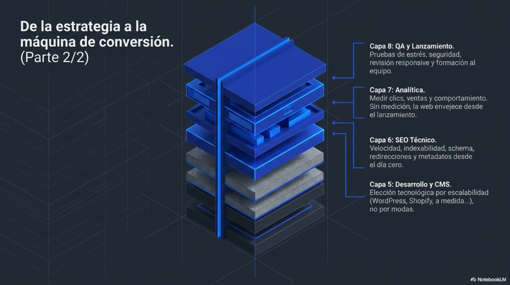 Desarrollo web con SEO técnico analítica QA y lanzamiento profesional