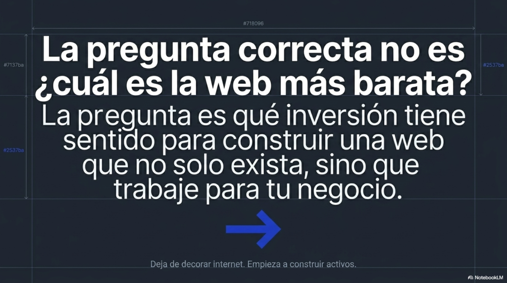 La pregunta no es cuál es la web más barata sino qué inversión necesita tu negocio