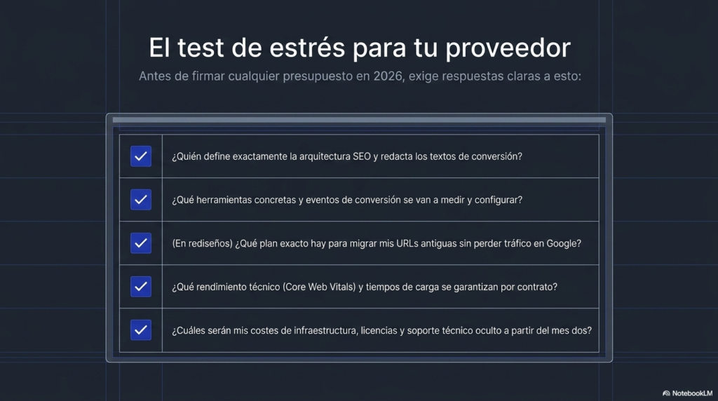 Preguntas para elegir proveedor de diseño y desarrollo web profesional