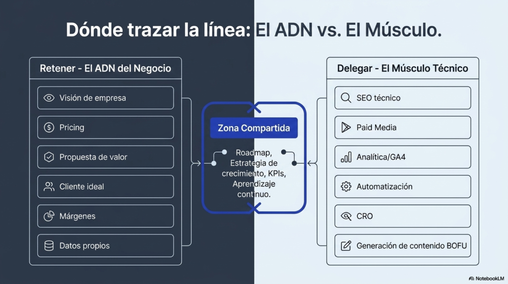 Qué debe retener la empresa y qué puede delegar a una agencia de marketing